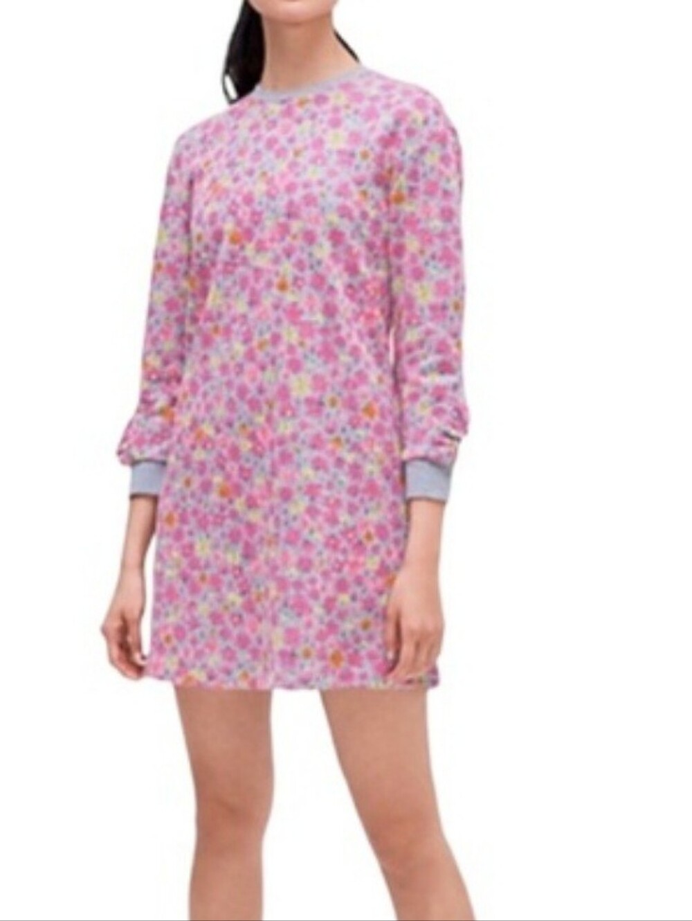 Kate Spade Floral Marker Ruffle Detail  Sweatshirt Dress